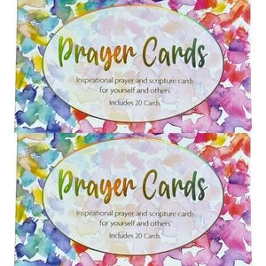 Set of 2 Crown Jewlz Christian Floral Prayer & Scripture Cards NWT